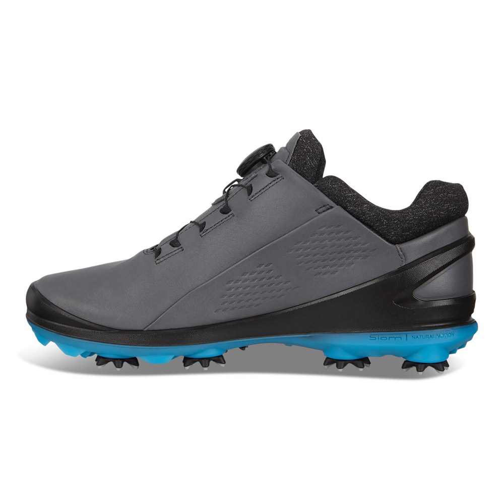 ECCO Mens Golf Shoes Dark Grey - Biom G3 Boa Fit Cleated - GYK-931874